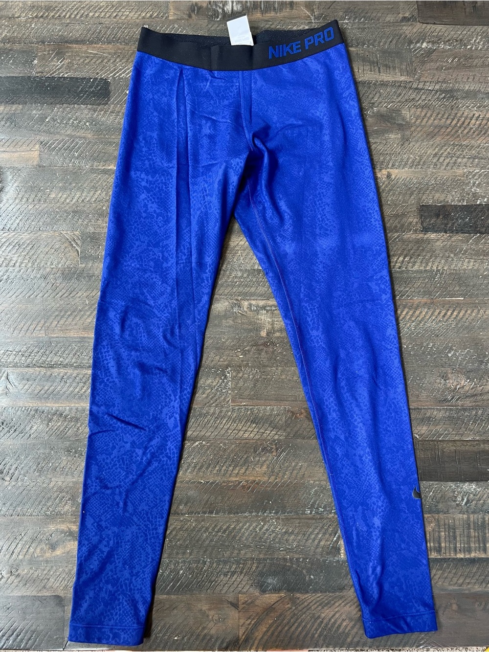 Nike Pro Dri-FIT Leggings Womens Medium Blue Snakeskin Animal Print Tights